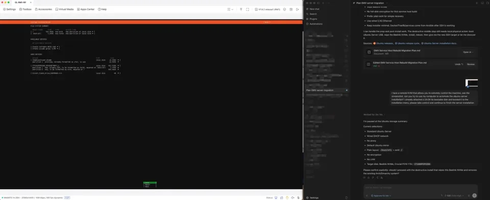 Agent controlling the OS provisioning via a remote KVM